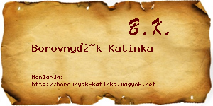 Borovnyák Katinka névjegykártya